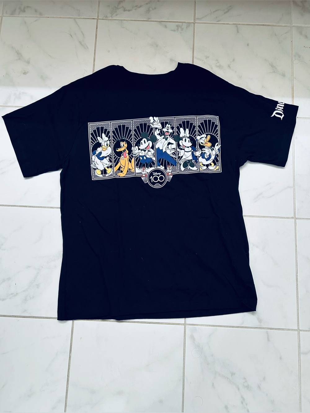 Disney 100 years black color T shirt, size L, cotton, new with tag